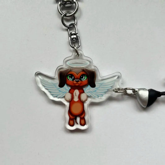 LPS keychain angel dachshund 675 and devil cat 339