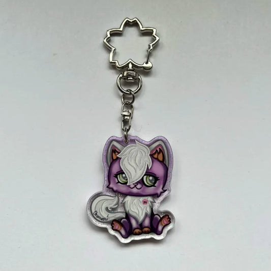 LPS Angora Cat Keychain 2271 with Glitter