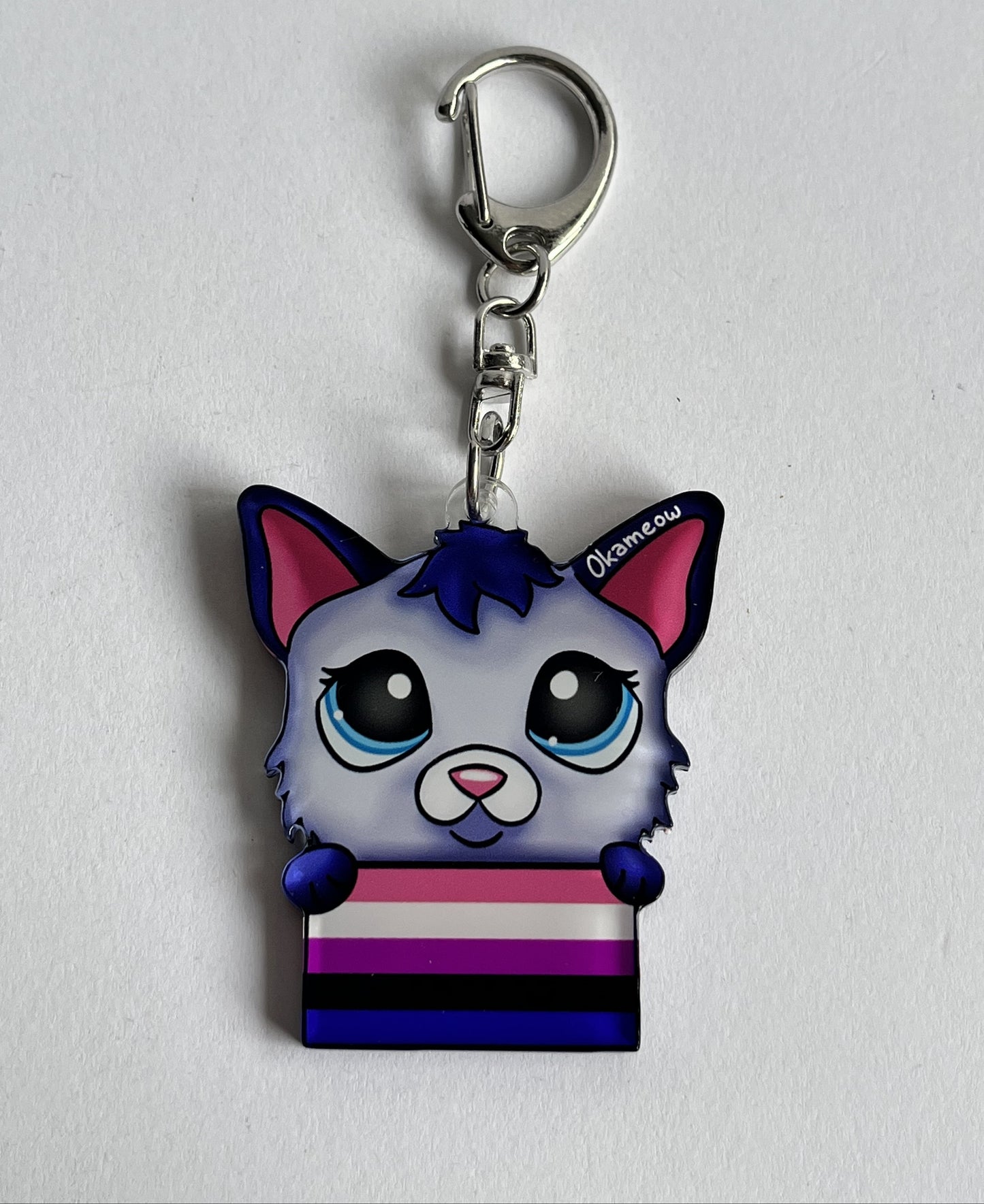 LPS dog genderfluid keychain