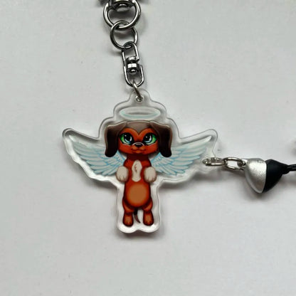 LPS keychain angel dachshund 675 and devil cat 339
