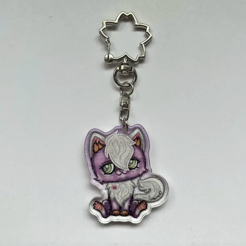 LPS Angora Cat Keychain 2271 with Glitter