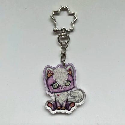 LPS Angora Cat Keychain 2271 with Glitter