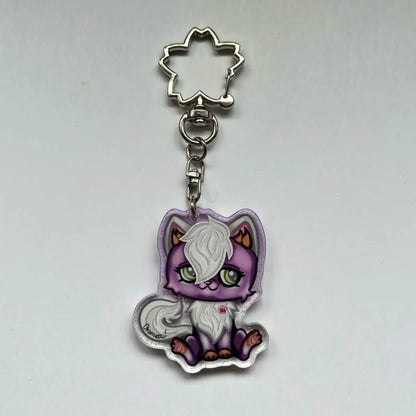 LPS Angora Cat Keychain 2271 with Glitter