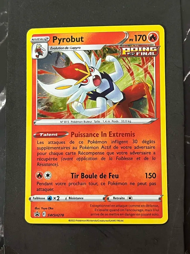 Carte Pokémon Pyrobut Promo Épée et Bouclier