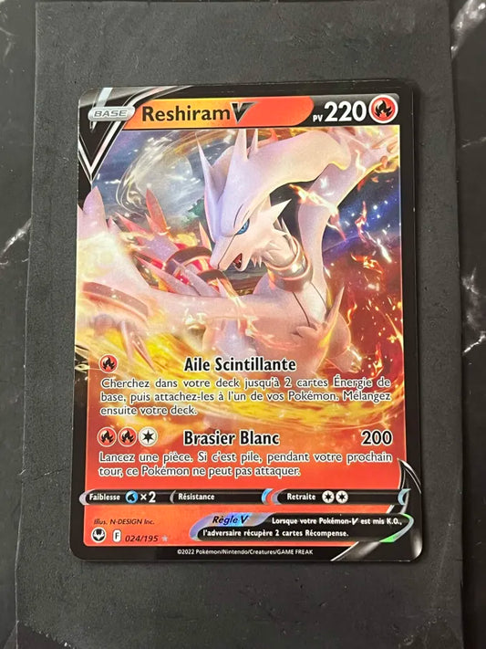 Carte Pokémon Reshiram V Tempête Argentée