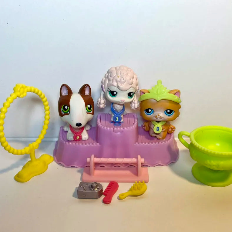 Figurine Littlest Petshop Set #152 #153 #154 "Totally Talented Pets"