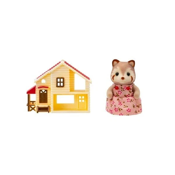 Sylvanian Families : Miniature Series Big Town House With Red Roof Raccoon